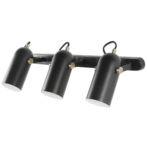 Candeeiro com 3 focos TYRIA Ajustável Metal Preto