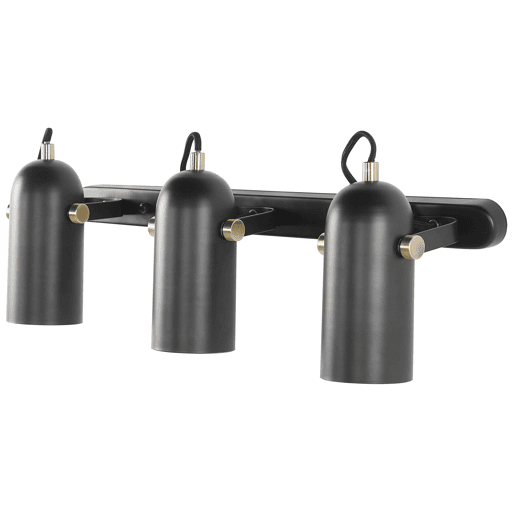 Candeeiro com 3 focos TYRIA Ajustável Metal Preto