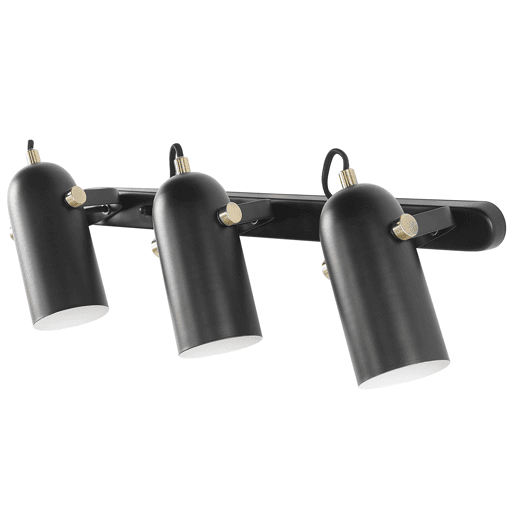 Candeeiro com 3 focos TYRIA Ajustável Metal Preto