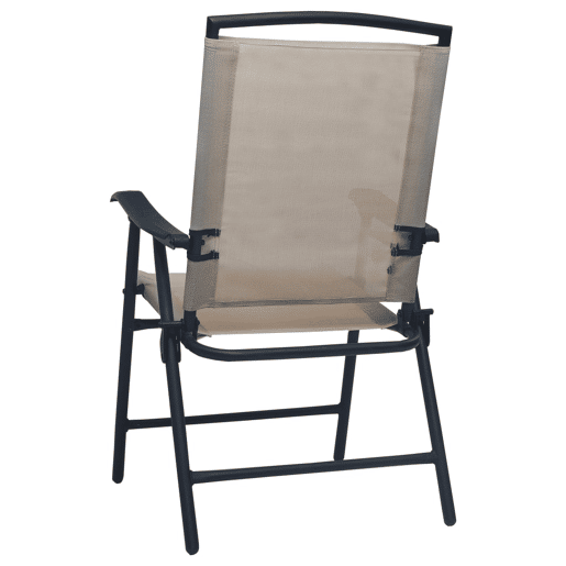 vidaXL Cadeiras de jardim dobráveis 2 peças taupe cinzento textilene