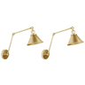 Conjunto de 2 candeeiros de parede NARVA Ajustável Metal Dourado