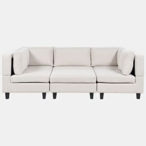 Sofá modular em forma de U UNSTAD Tecido Creme claro com repousa-pés 5 lugares