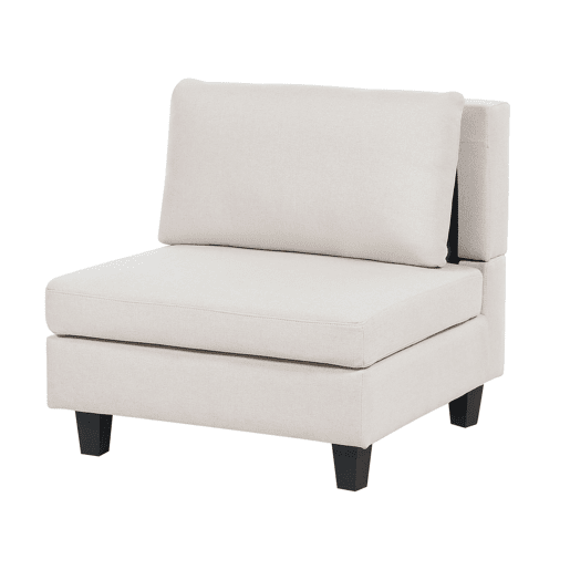 Sofá modular em forma de U UNSTAD Tecido Creme claro com repousa-pés 5 lugares Sofá modular em forma de U UNSTAD Tecido Creme claro com repousa-pés 5 lugares