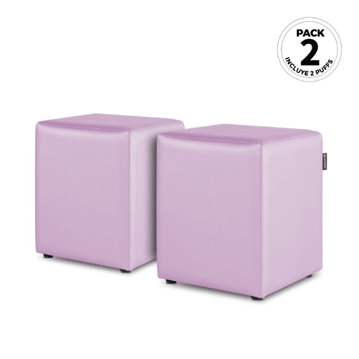 Puff Cube Leatherette interior Malva Happers PACK 2 UNIDADES HAPPERS