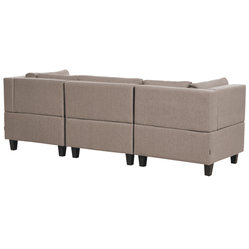 Sofá modular UNSTAD Tecido Castanho com repousa-pés 3 lugares