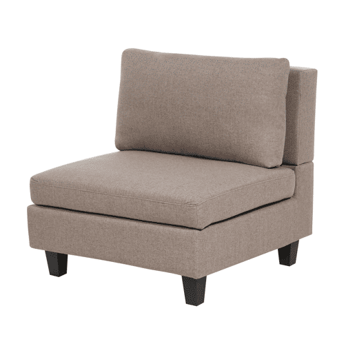 Sofá modular UNSTAD Tecido Castanho com repousa-pés 3 lugares