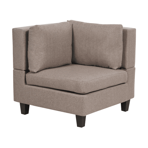 Sofá modular UNSTAD Tecido Castanho com repousa-pés 3 lugares