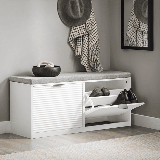 Banco para sapatos com 2 abas 105 x 35 x 48 cm SoBuy FSR147-W