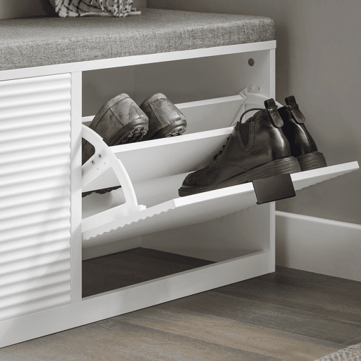 Banco para sapatos com 2 abas 105 x 35 x 48 cm SoBuy FSR147-W