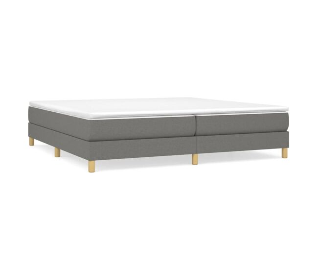 Estructura de cama box spring tela gris oscuro 200x200 cm