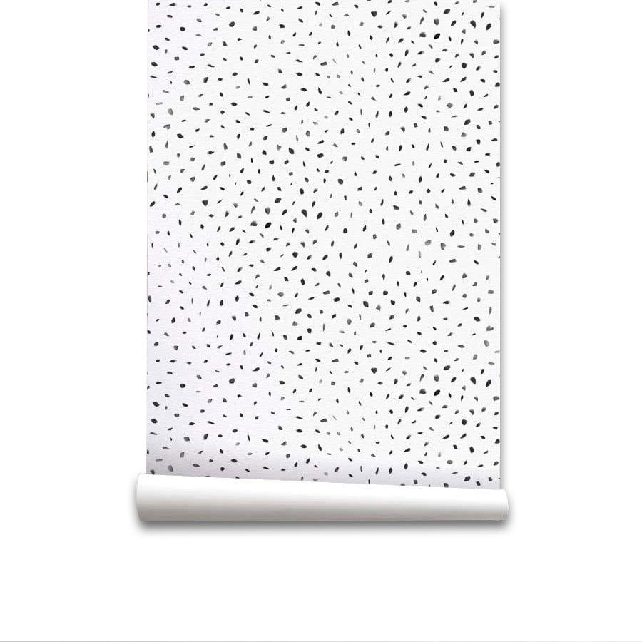 Papel pintado manchitas manchitas - blanco - 1 rollo 55 x 300 cm