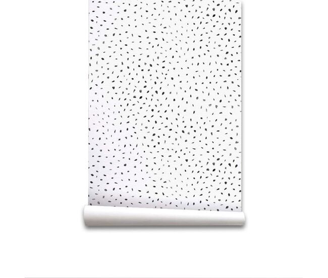 Papel pintado manchitas manchitas - blanco - 1 rollo 55 x 300 cm