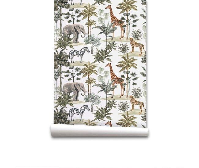 Papel pintado infantil selva selva - multicolor - 1 rollo 55 x 300 cm
