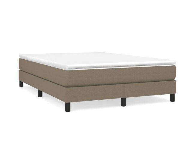 Estructura de cama box spring tela gris taupe 140x200 cm