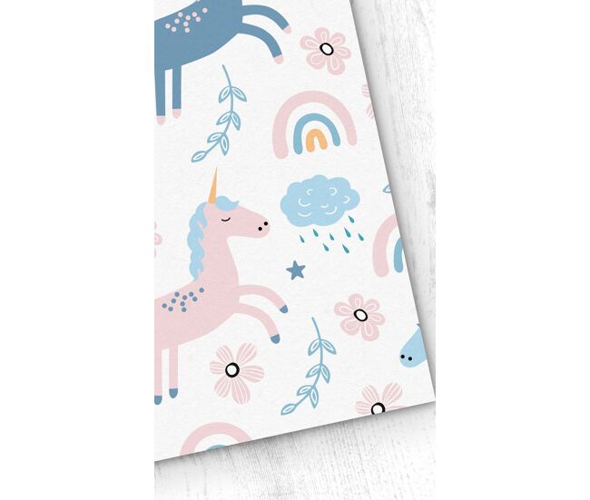 Papel pintado infantil unicornios unicornios - multicolor - 1 rollo 55 x 300 cm