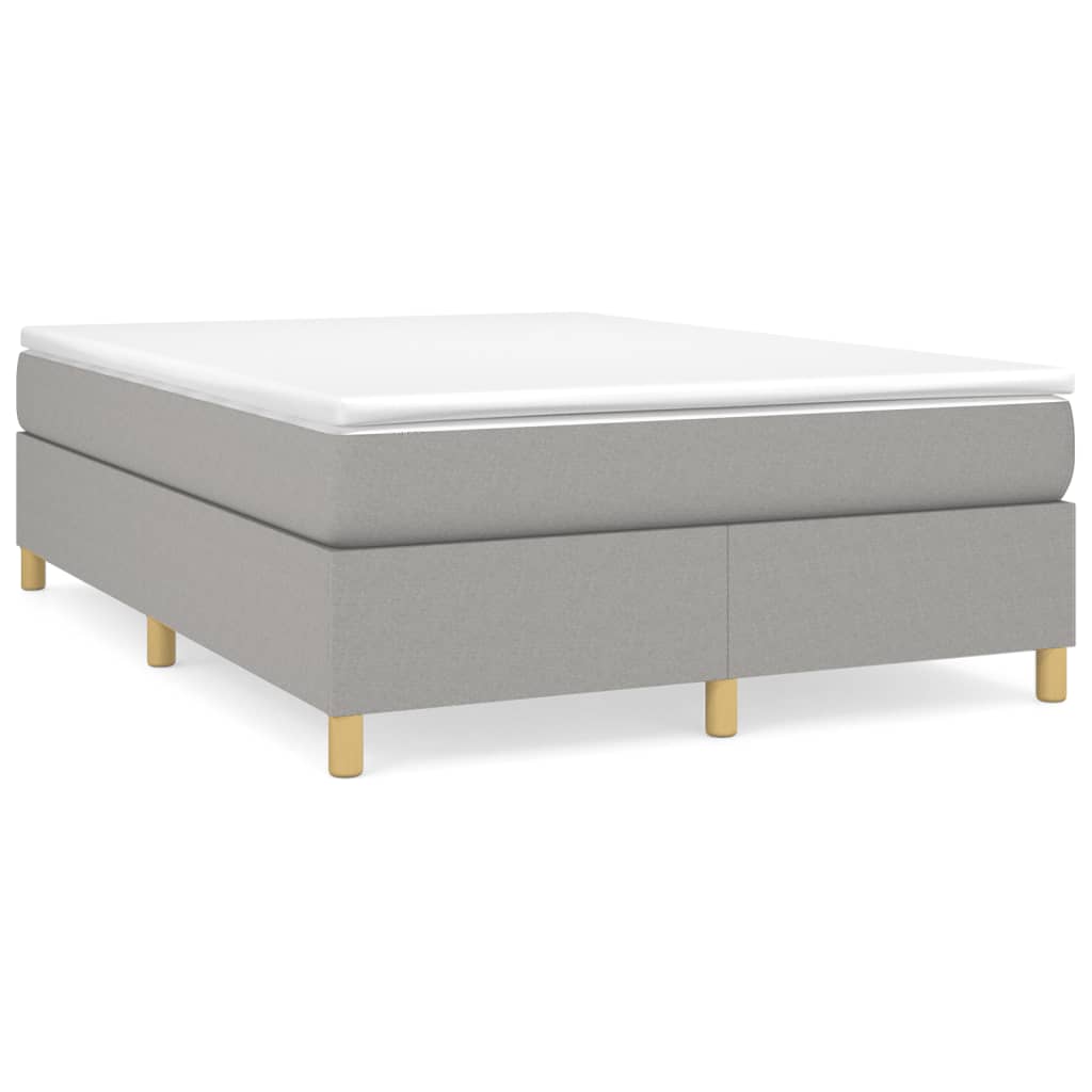 estructura de cama box spring tela gris claro 140x190 cm