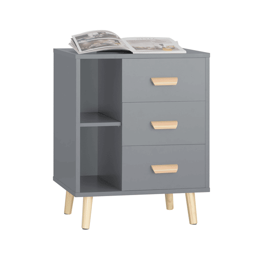 SoBuy Mesa de cabeceira Mesa de cabeceira com 3 gavetas FBT95-HG