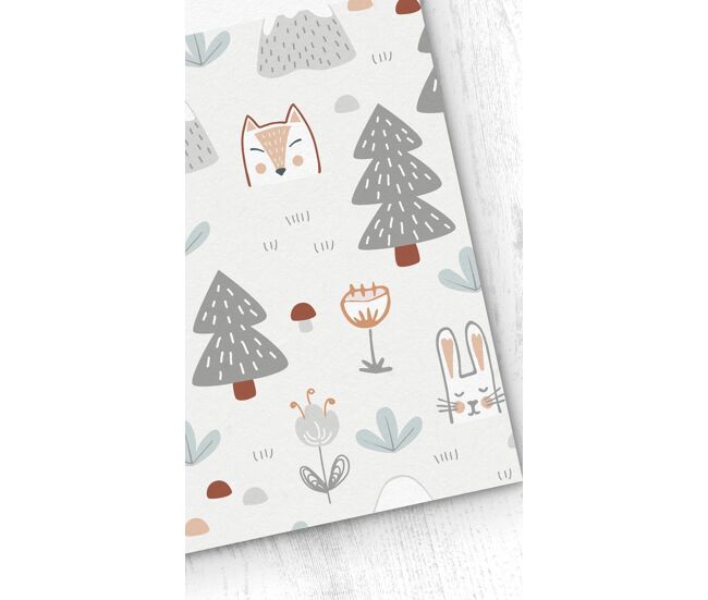 Papel pintado infantil animales del bosque animalesdelbosque - beige - 1 rollo 55 x 300 cm