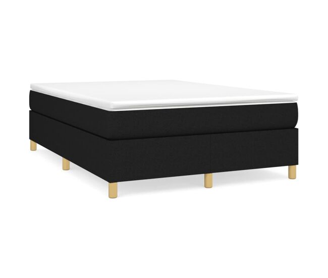 Estructura de cama box spring tela negro 140x200 cm