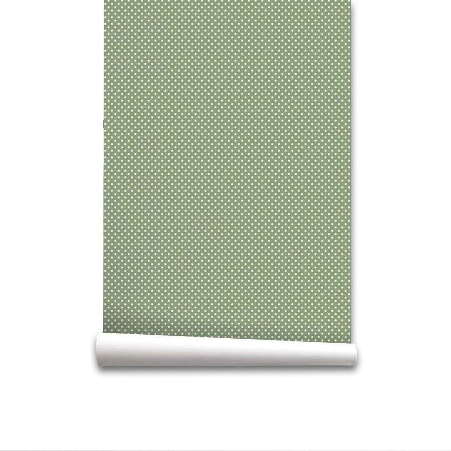 Papel pintado lunares s lunaress - verde - 1 rollo 55 x 300 cm