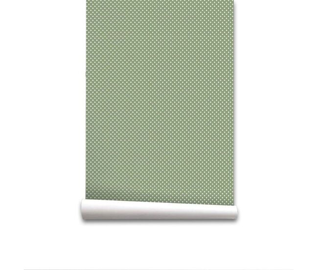 Papel pintado lunares s lunaress - verde - 1 rollo 55 x 300 cm