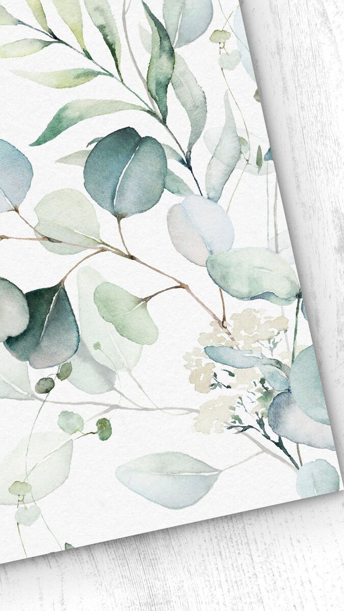 Papel pintado eucalipto eucalipto - verde - 1 rollo 55 x 300 cm