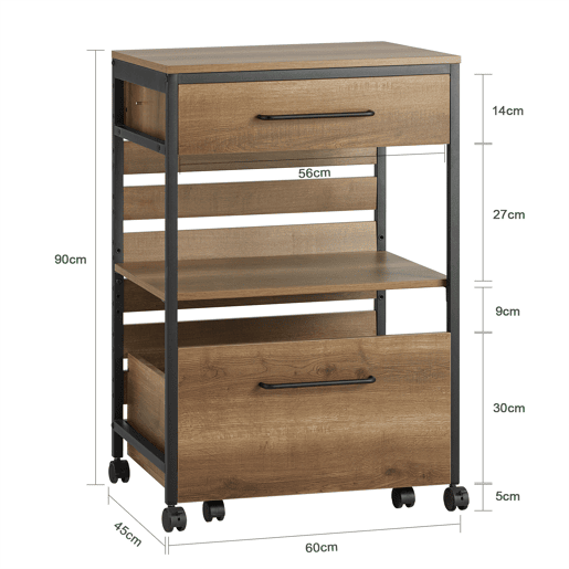 SoBuy FKW118-PF Carrinho de cozinha com 1 gaveta móvel