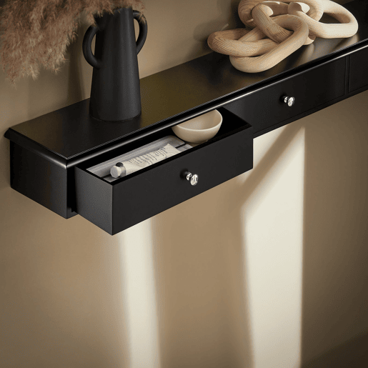 Prateleira de parede com 3 gavetas preta SoBuy FRG43-L-SCH