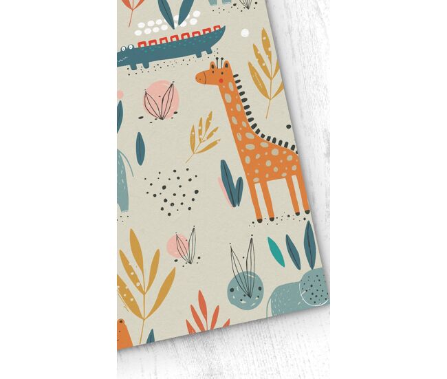 Papel pintado infantil animales selva animalesselva - multicolor - 1 rollo 55 x 300 cm