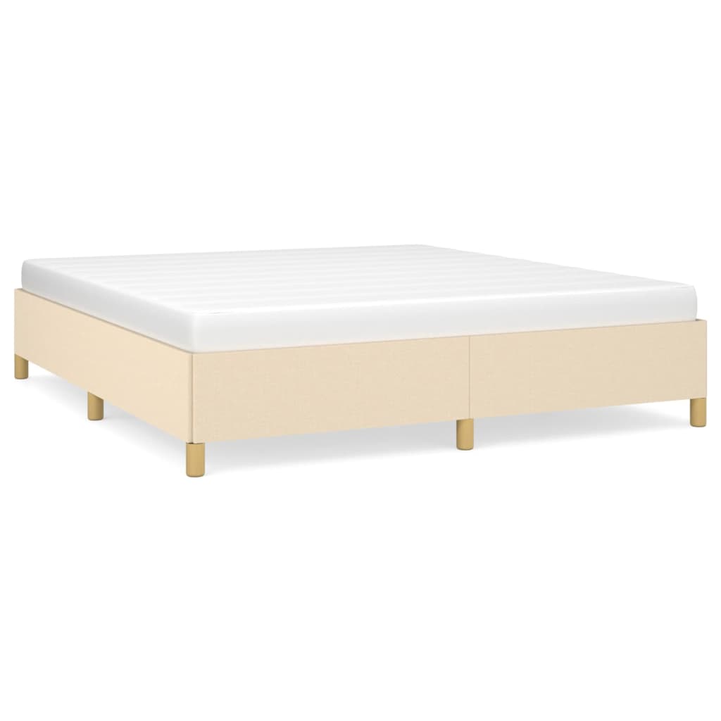Estructura de cama box spring tela color crema 180x200 cm