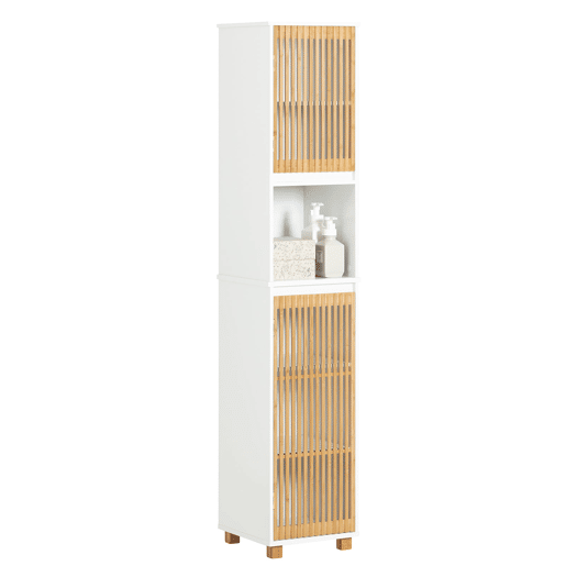 SoBuy BZR127-W Móvel de casa de banho com 1 compartimento e 2 portas