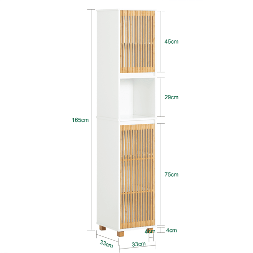 SoBuy BZR127-W Móvel de casa de banho com 1 compartimento e 2 portas
