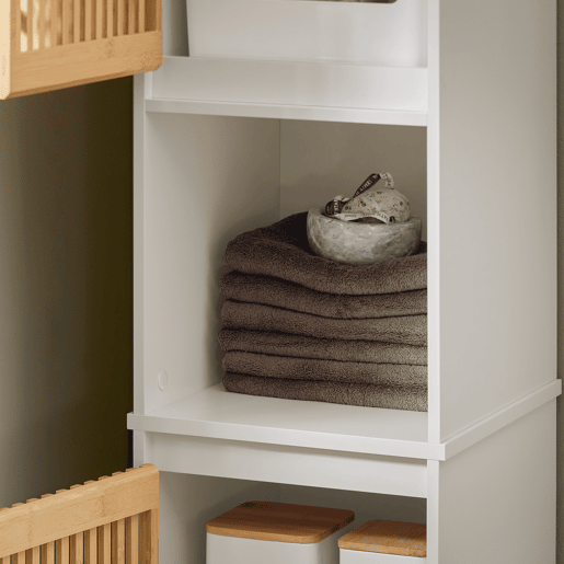 SoBuy BZR127-W Móvel de casa de banho com 1 compartimento e 2 portas