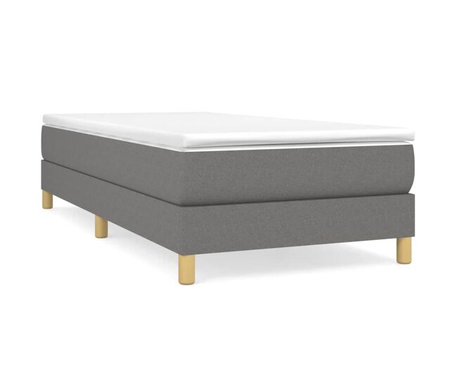 Estructura de cama box spring tela gris oscuro 90x190 cm