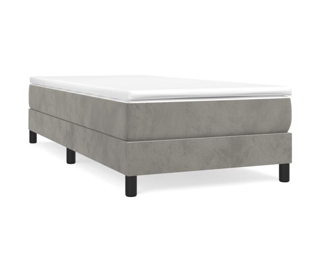 Estructura de cama box spring terciopelo gris claro 100x200 cm