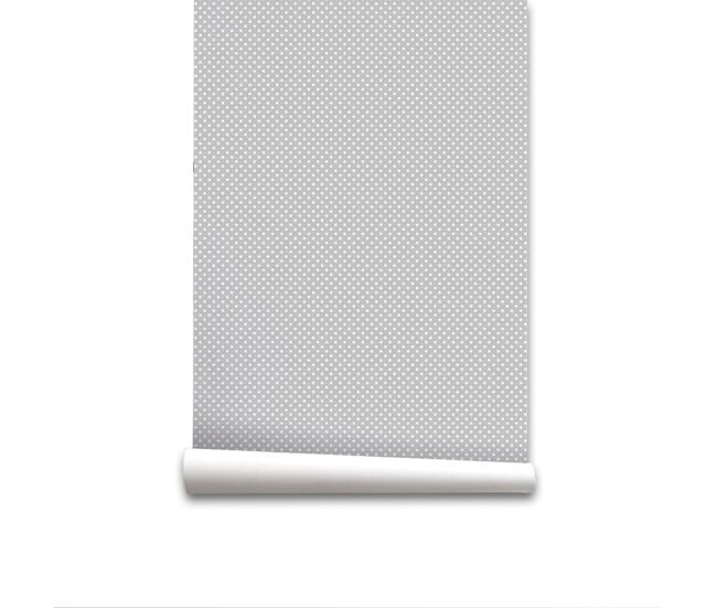 Papel pintado infantil lunares lunares - gris - 1 rollo 55 x 300 cm