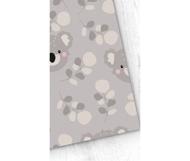 Papel pintado infantil koala koala - gris - 1 rollo 55 x 300 cm