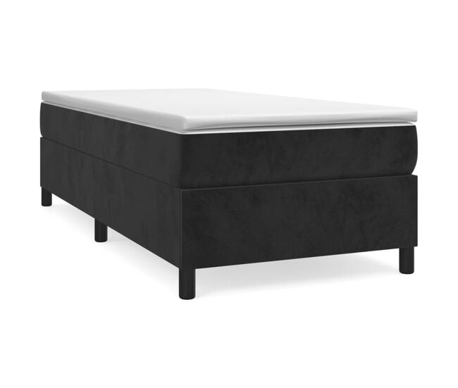 Estructura de cama box spring terciopelo negro 90x200 cm