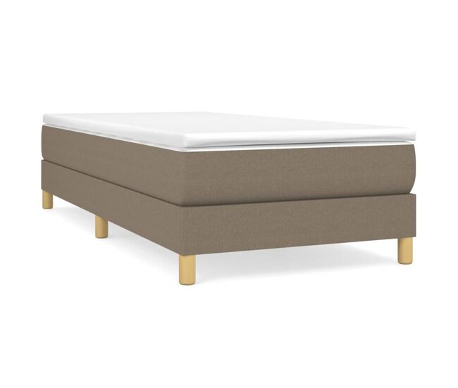 Estructura de cama box spring tela gris taupe 80x200 cm