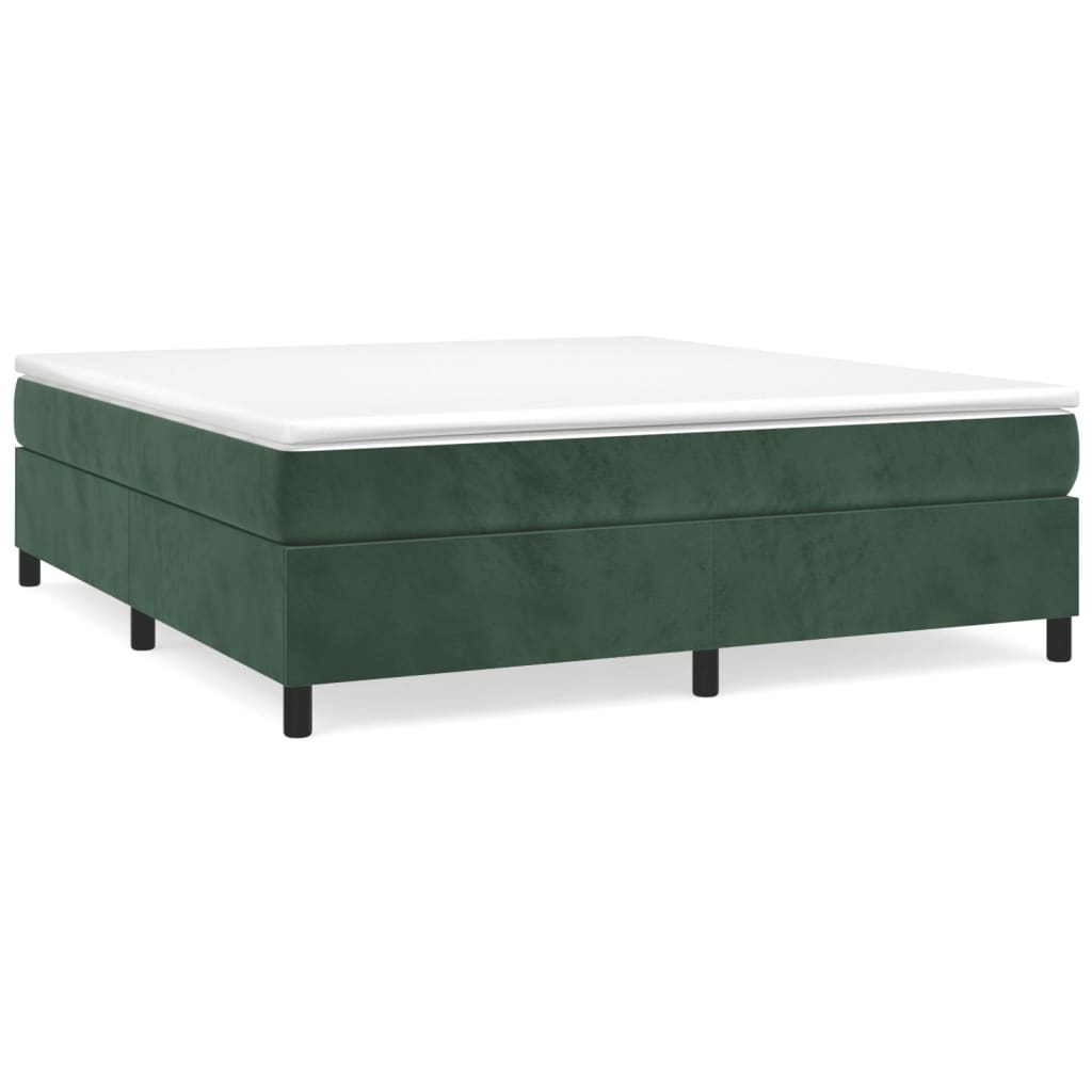 Estructura de cama box spring terciopelo verde oscuro 160x200cm
