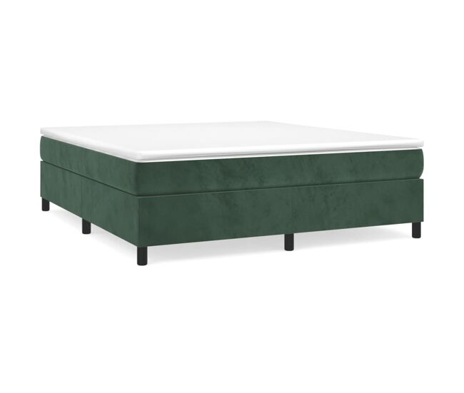 Estructura de cama box spring terciopelo verde oscuro 160x200cm