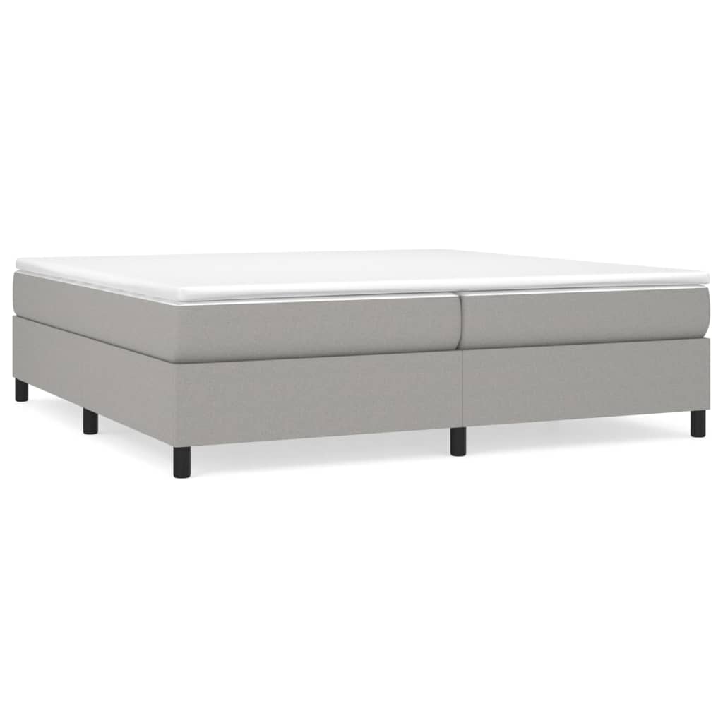 Estructura de cama box spring tela gris claro 200x200 cm