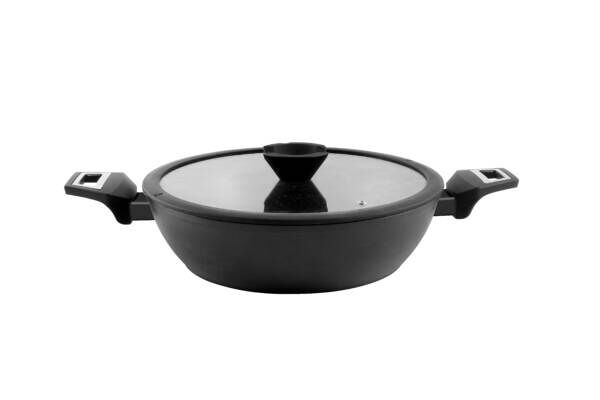 CACEROLA BAJA CON TAPA CRISTAL ALUMINIUM FORJADO