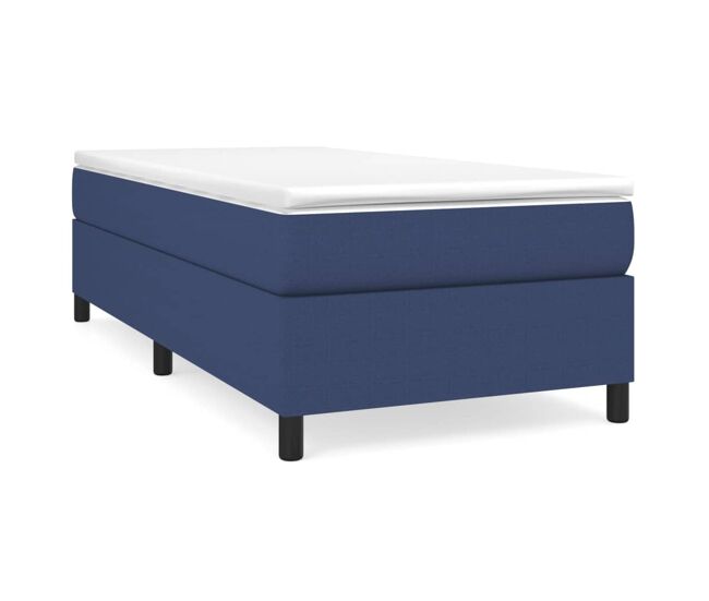 Estructura de cama box spring tela azul 80x200 cm