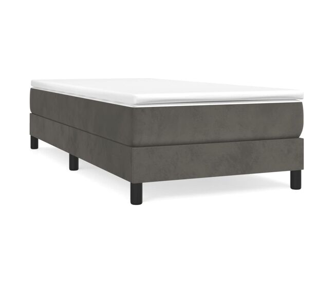 Estructura de cama box spring terciopelo gris oscuro 100x200 cm