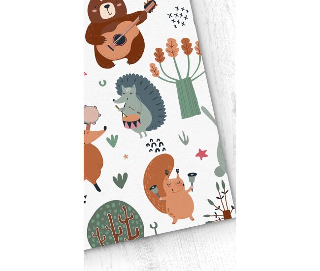 Papel pintado infantil oso bosque osobosque - multicolor - 1 rollo 55 x 300 cm
