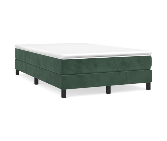Estructura de cama box spring terciopelo verde oscuro 120x200cm