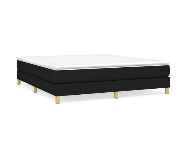 Estructura de cama box spring tela negro 160x200 cm