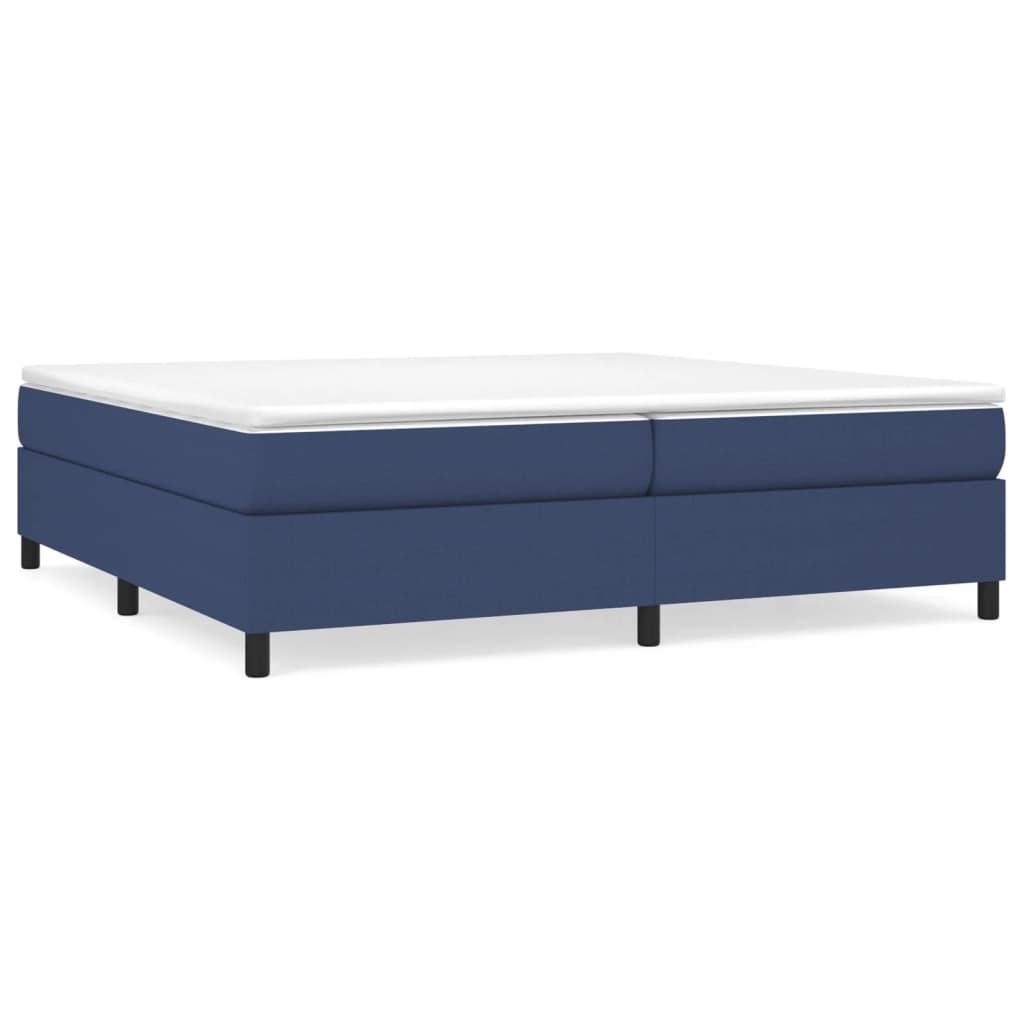 estructura de cama box spring tela azul 200x200 cm