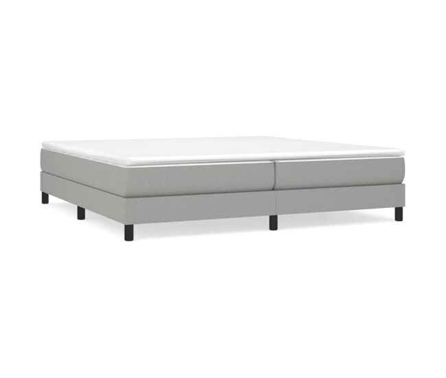 Estructura de cama box spring tela gris claro 200x200 cm